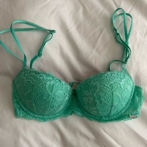 Sea foam green Victoria’s Secret pink bra